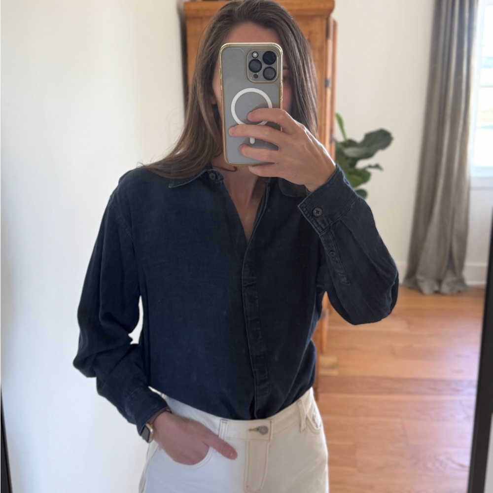 Banana Republic Dark Blue Denim Button Down Shirt